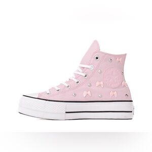 Womens Converse Pink Frosting  Lift Dressed Up Bows & Studs High-Top Sneaker